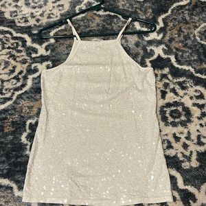 White sequin tank
